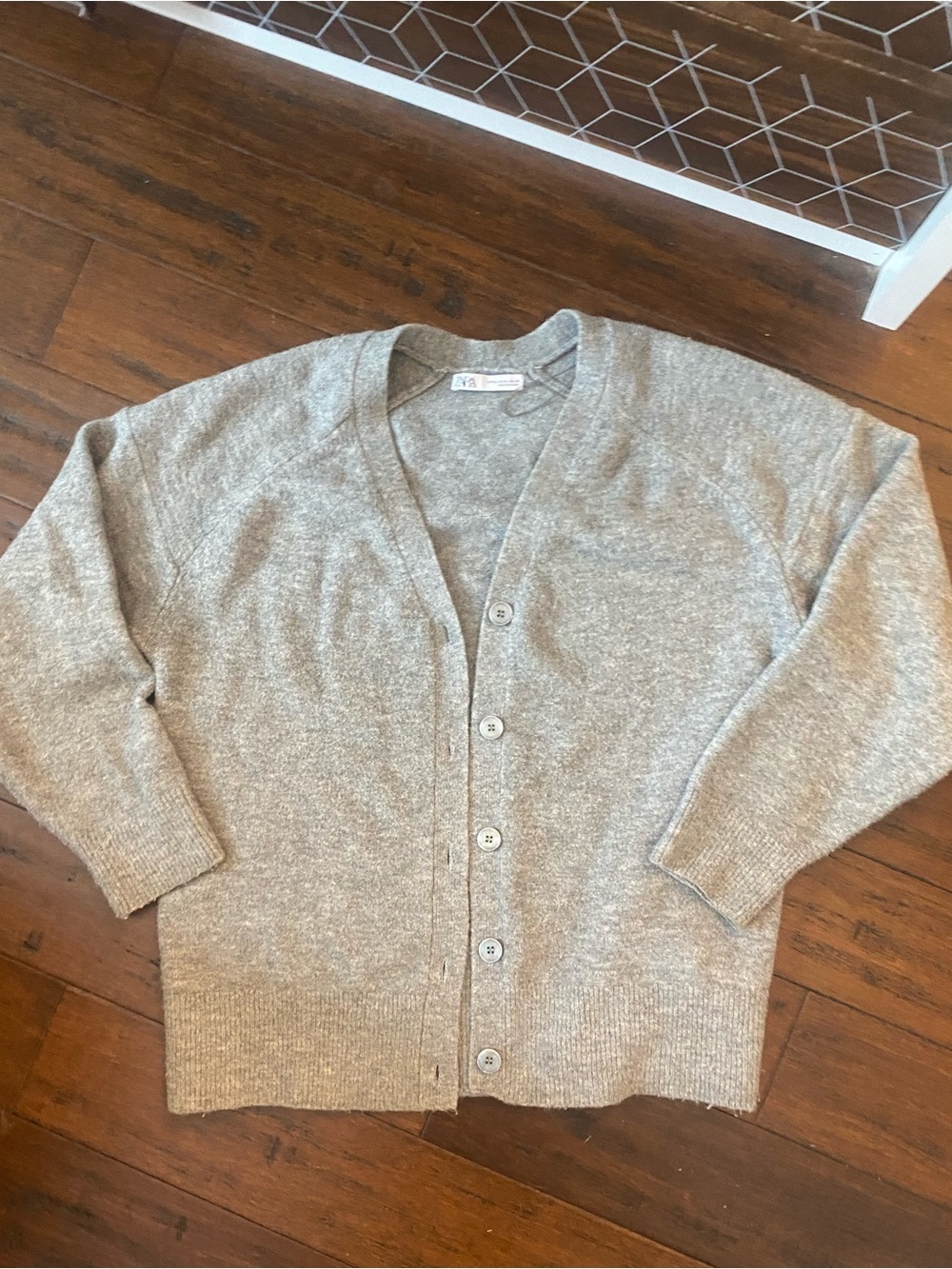 Zara Light Gray Men's Button-Front Cardigan
